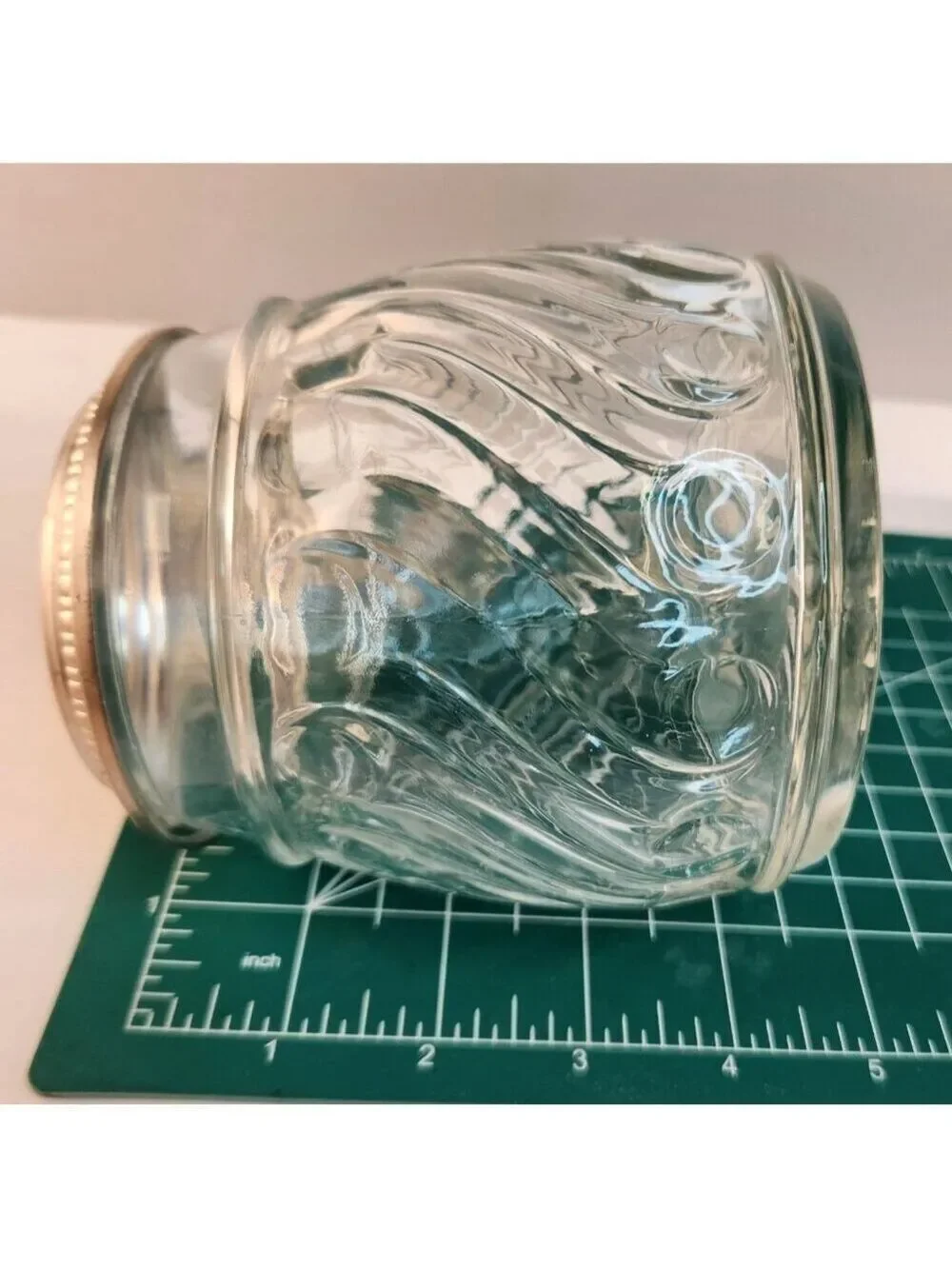 Original BMF W. Germany Glass Stein Pewter Lid Vintage Etched Glass Tankard Swir